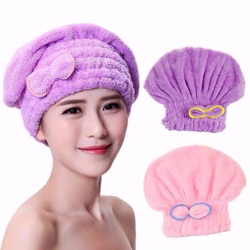 Microfiber hair towel turban towel Quickly hair drying towel Women Girls Ladies Absorbent shower cap Bathroom Products d2