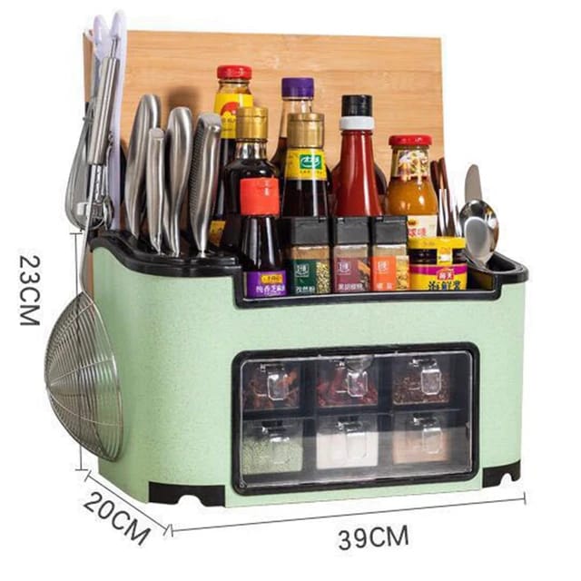 Klaxon Multifunction Kitchen Storage Rack - Spice Rack, Knife Block, Spoon Holder, Oil Containe