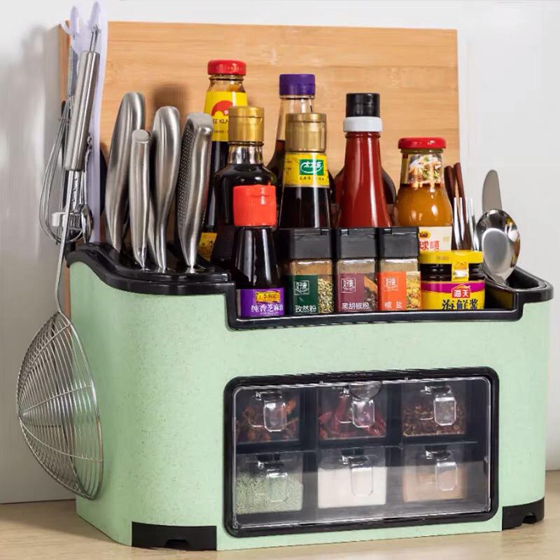 Klaxon Multifunction Kitchen Storage Rack - Spice Rack, Knife Block, Spoon Holder, Oil Containe