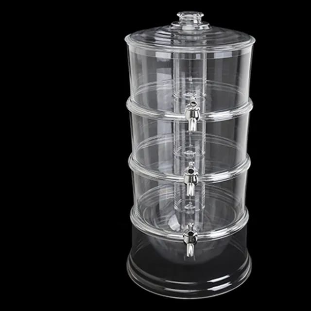 Plastic Triple Custom Drink Beverage Juice Tower 3 Tier Drink Dispenser