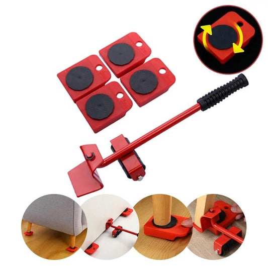 Heavy Duty Furniture Lifter Kit with 4 Sliders，Heavy Furniture Roller Move Tool Set for Sofas, Couches and Refrigerators Easy and Safe Moving(RED)