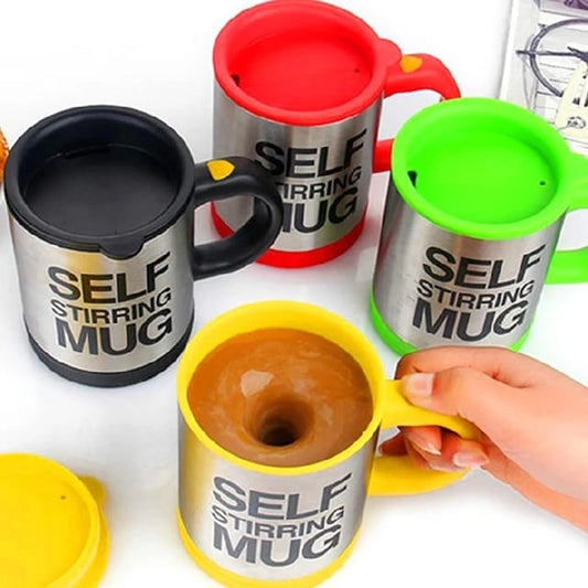 Black 400ml Portable Self Auto Mixing Cup Stainless Steel Lazy Self Stirring Mug for Coffee tea Soup