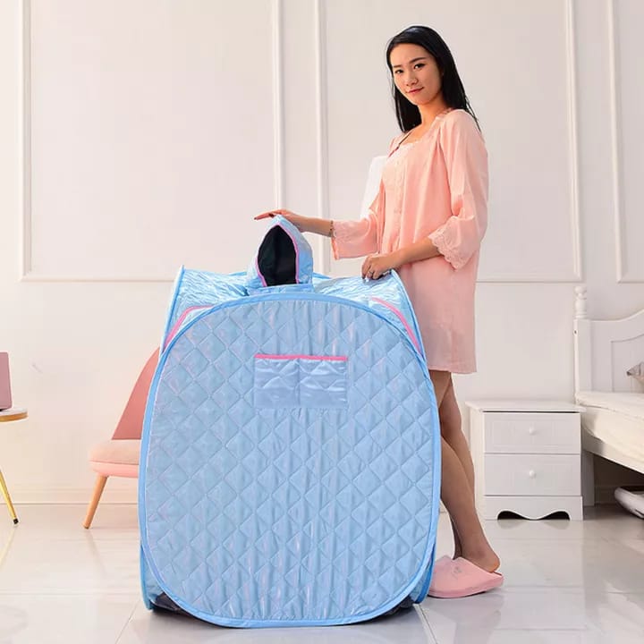 SEAAN Portable Home Sauna, Personal Steam Sauna Tent for Weight Loss and Detox 2 Person SPA Sauna Wrap with 2.6L Steamer Foldable Chair Remote Control Timer Full Body Leg Relaxation