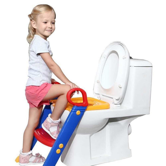 House of Quirk Potty Toilet Seat with Step Stool Ladder, (3 in 1) Trainer for Kids Toddlers W/Handles