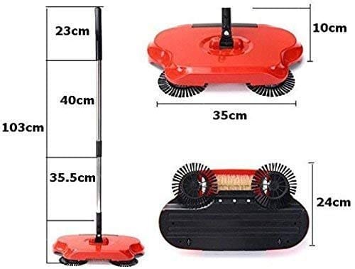 3-in-1 Floor Cleaning System Automatic Plastic Sweeping Machine, Dustpan and Trash Bin
