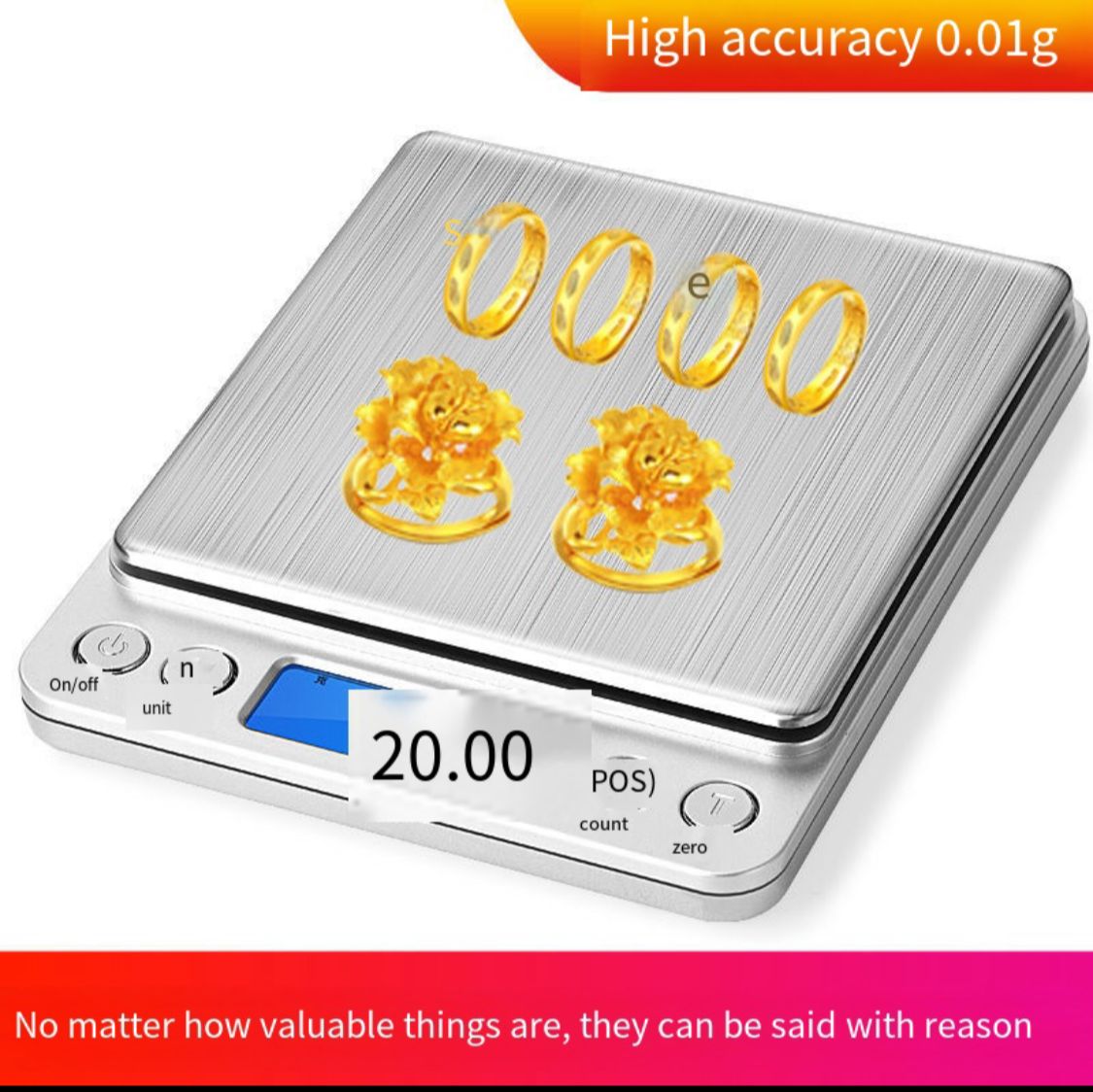 Digital Pocket Scale, [500g/0.01g] Diyife High Precision Electronic Food Scale with Tray, Tare and PCS Features, Portale Kitchen Scale with LCD Display Stainless Steel for Food, Jewelry, Medicine