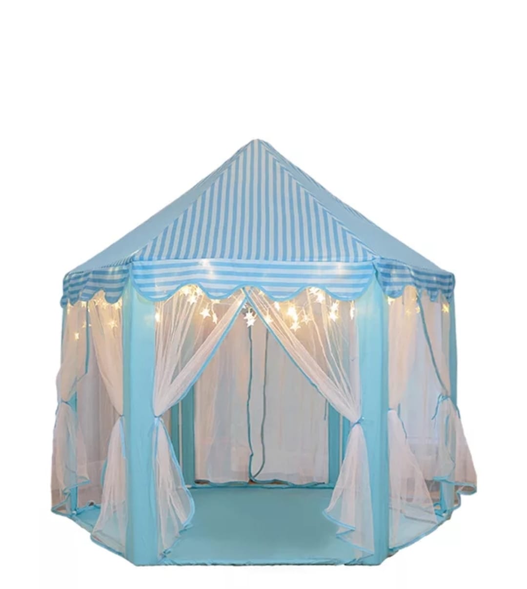 Princess Tent Girls Large Playhouse Kids Castle Play Tent Without Lights Toy for Children Indoor and Outdoor Games, 55'' x 54'' (HXD)-Blue
