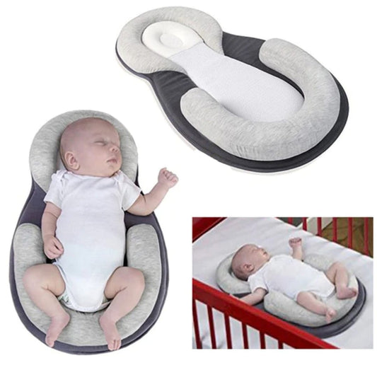 SECOND MUM Baby Snuggle Nest with Head Support Pillow Portable Baby Bed Newoborn Lounger Sleeping Bed Bassinet Insert for 0-6M