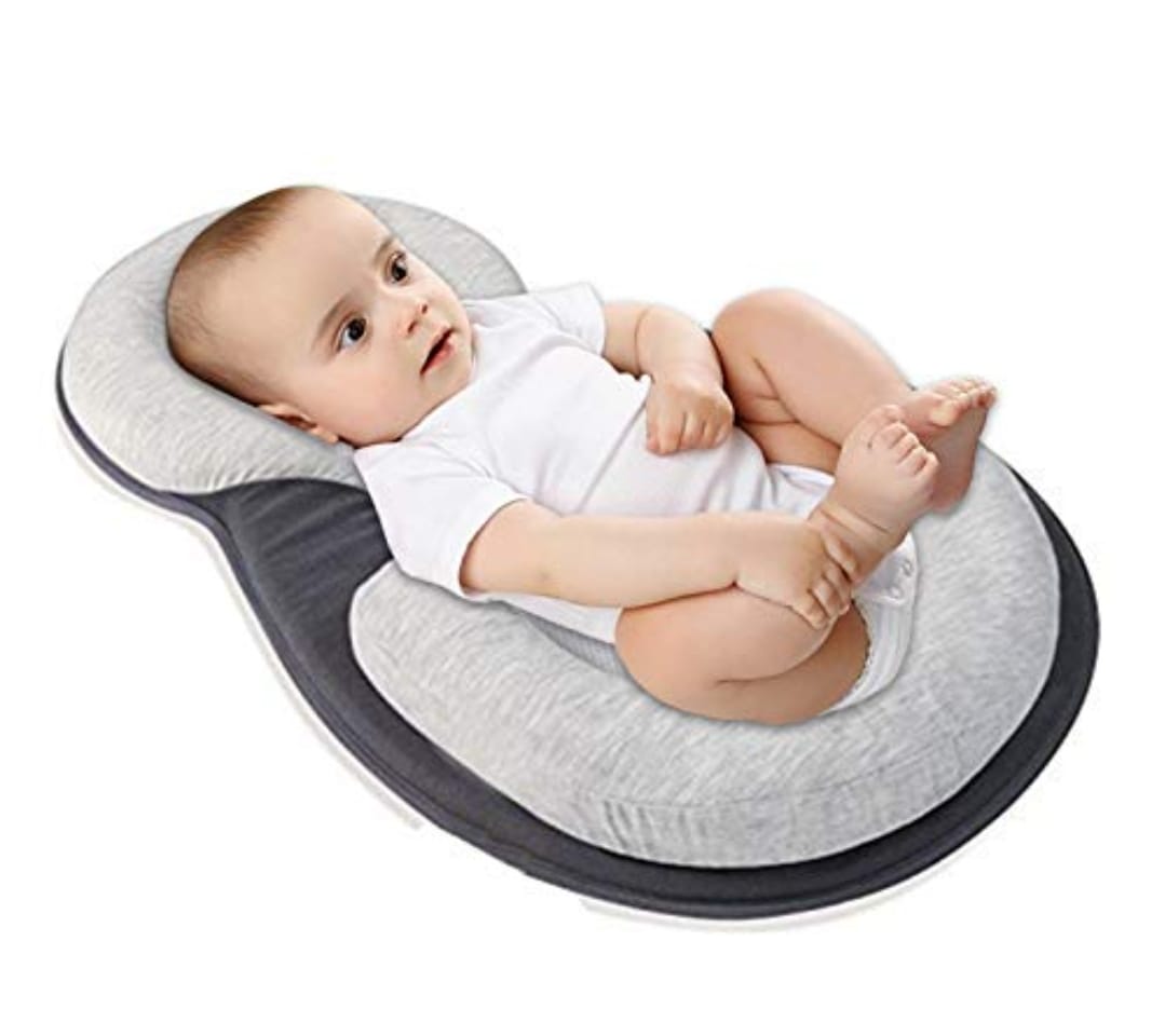 SECOND MUM Baby Snuggle Nest with Head Support Pillow Portable Baby Bed Newoborn Lounger Sleeping Bed Bassinet Insert for 0-6M