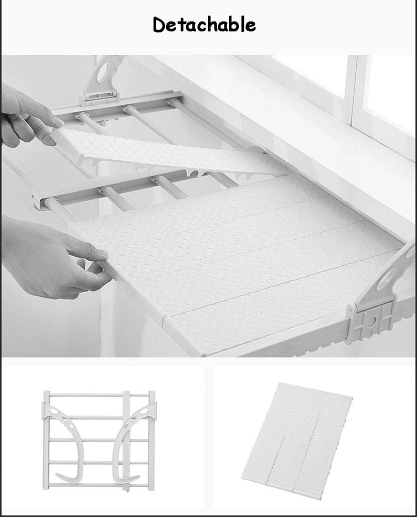 HyFanStr Expandable Clothes Drying Rack Over Door Towel Rail Indoor Outdoor Adjustable Storage Rack for Balcony Window Sill Radiator Guardrail