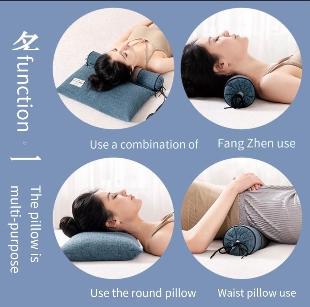 Cervical Neck Roll Pillow Cylinder Round Cushion Bolster Support for Sleeping Memory Foam and Bamboo Cover - Breathable, Hypoallergenic and Comfortable -Supports Effectively, Alleviates Pain