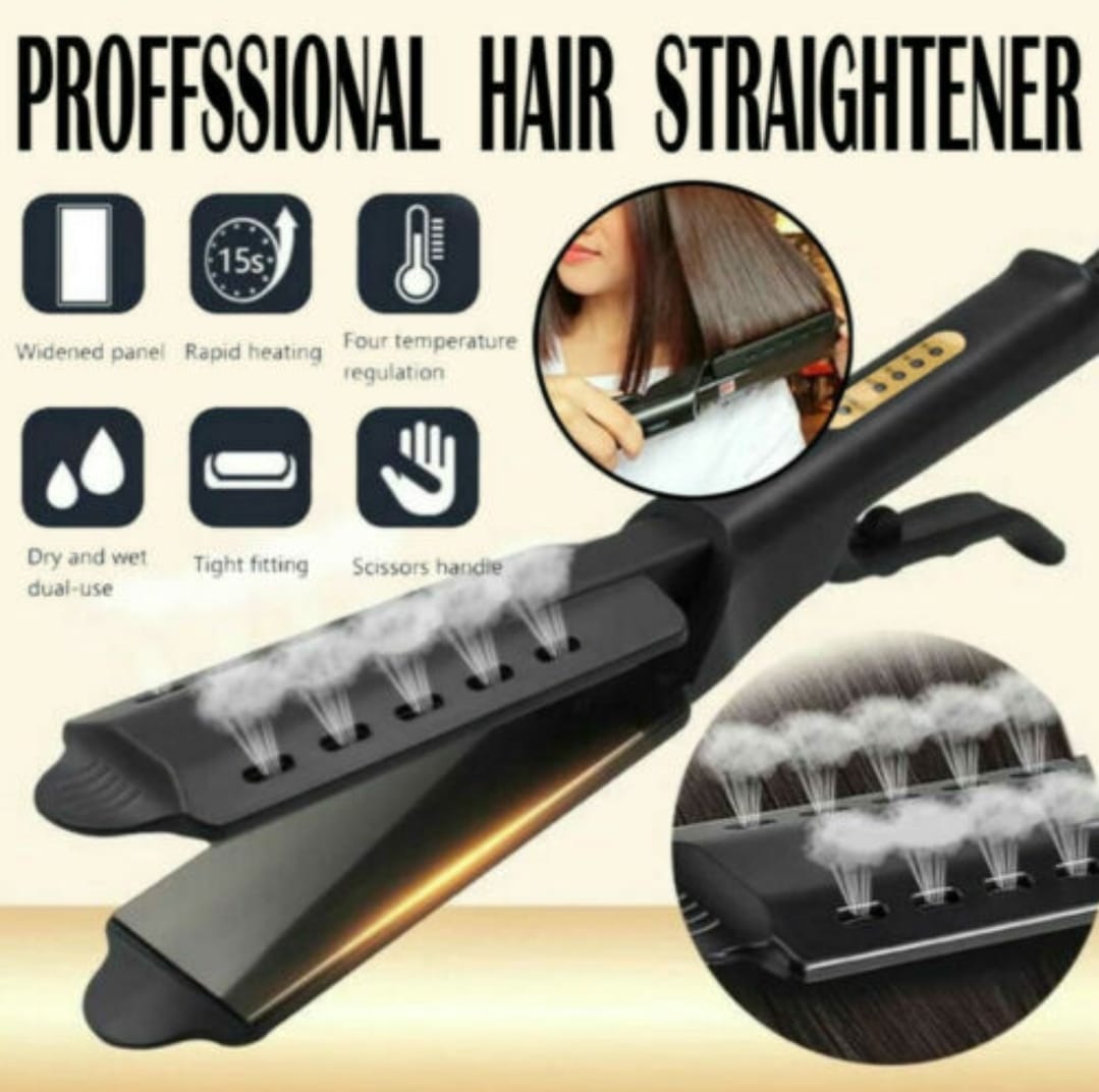 Hair Iron, Ceramic Tourmaline Ionic Flat Iron Hair Straightener, Dual use Dry and Wet for Hair Care Adjustable Temperature, for All Hair Types