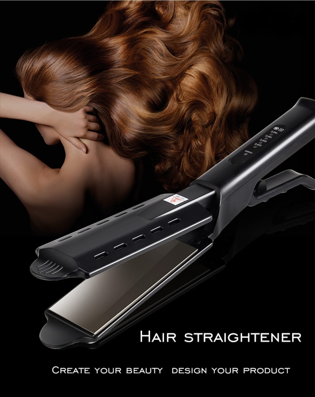 Hair Iron, Ceramic Tourmaline Ionic Flat Iron Hair Straightener, Dual use Dry and Wet for Hair Care Adjustable Temperature, for All Hair Types