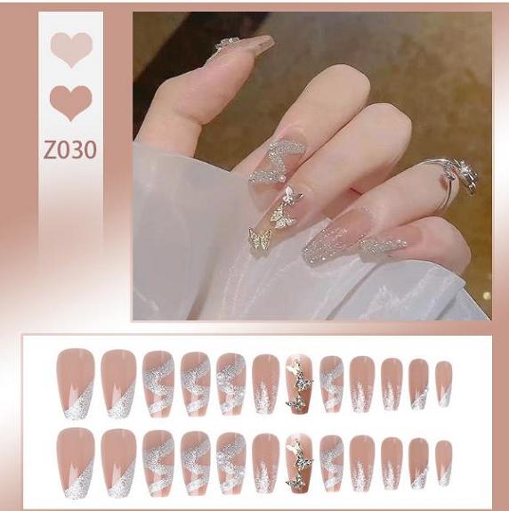 Latest 22PCS Adhesion Nail Art Transfer Decals Sticker French Gradient Glitter Series DIY Nail Polish Strips ,Nail Wraps, 100% Real Nail Polish Applique for Manicure,Nail Decals ,Nail Decor