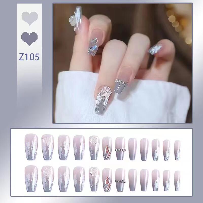 Latest 22PCS Adhesion Nail Art Transfer Decals Sticker French Gradient Glitter Series DIY Nail Polish Strips ,Nail Wraps, 100% Real Nail Polish Applique for Manicure,Nail Decals ,Nail Decor