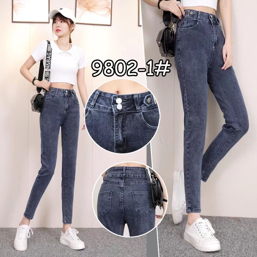 Stretch high waist jeans women’s 2023 summer new fashion trend Korean version slim pencil pants